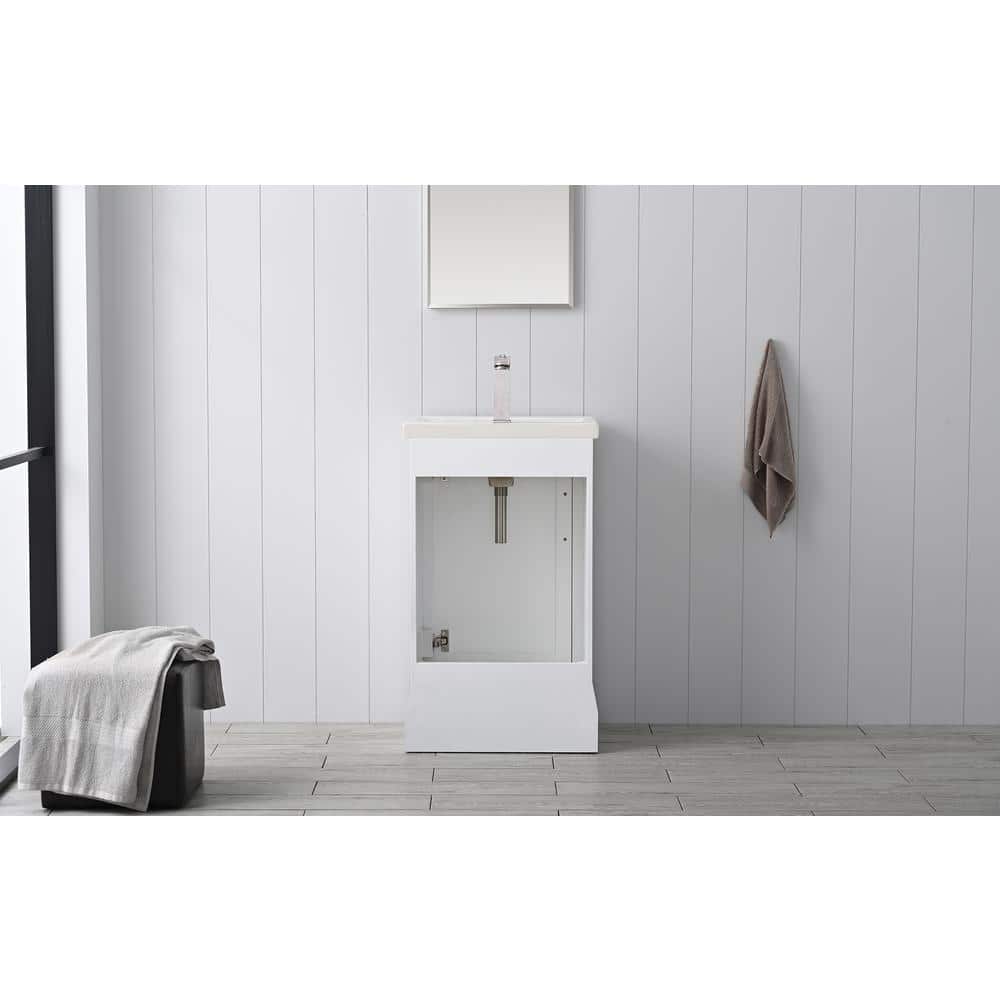 Vanity Art Vannes 20 in. W x 16 in. D x 34.5 in. H Bathroom Vanity in White with Ceramic Top