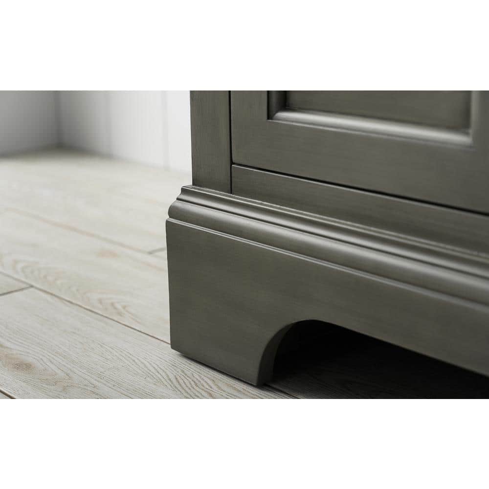 Vanity Art Vannes 24 in. W x 18 in. D x 34.5 in. H Bathroom Vanity in Silver Grey with Ceramic Top