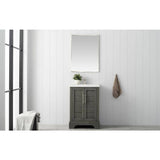 Vanity Art Vannes 24 in. W x 18 in. D x 34.5 in. H Bathroom Vanity in Silver Grey with Ceramic Top