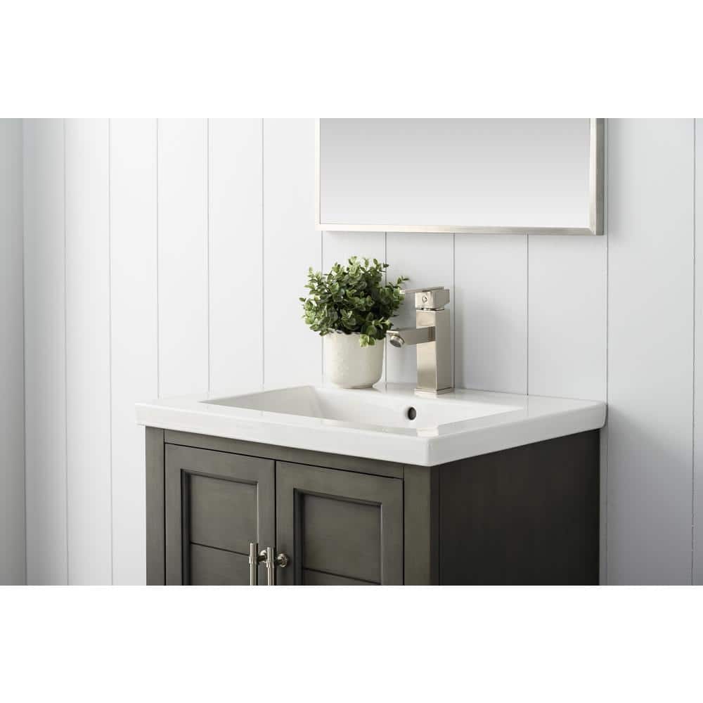 Vanity Art Vannes 24 in. W x 18 in. D x 34.5 in. H Bathroom Vanity in Silver Grey with Ceramic Top