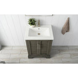 Vanity Art Vannes 24 in. W x 18 in. D x 34.5 in. H Bathroom Vanity in Silver Grey with Ceramic Top