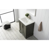 Vanity Art Vannes 24 in. W x 18 in. D x 34.5 in. H Bathroom Vanity in Silver Grey with Ceramic Top