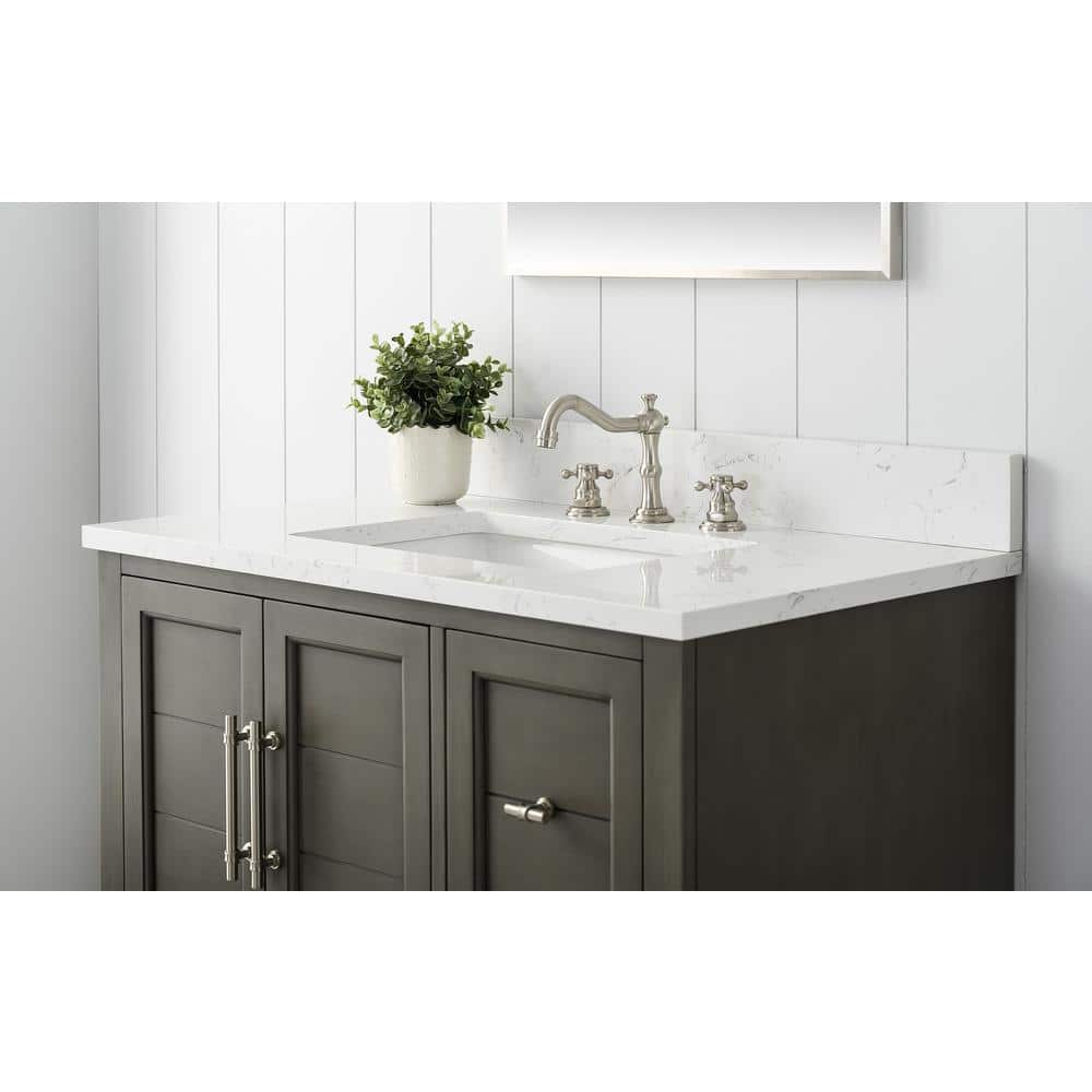 Vanity Art Chambery 36 in. W x 22 in. D x 34.5 in. H Bathroom Vanity in Silver Grey with Engineered Marble Top
