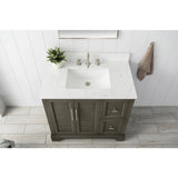 Vanity Art Chambery 36 in. W x 22 in. D x 34.5 in. H Bathroom Vanity in Silver Grey with Engineered Marble Top