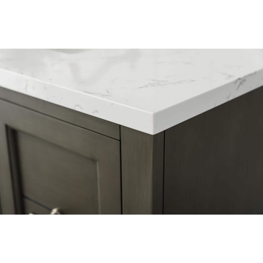 Vanity Art Chambery 36 in. W x 22 in. D x 34.5 in. H Bathroom Vanity in Silver Grey with Engineered Marble Top