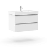 Vanity Art Annecy 24 in. W x 18.5 in. D x 20 in. H Bathroom Wall Hung Vanity in White with Single Basin Vanity Top in White Resin