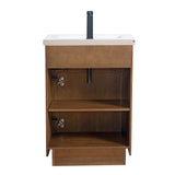 Vanity Art 24 in. W x 18.5 in. D x 34 in. H Single Sink Bathroom Vanity in Tan with Ceramic Top in White