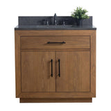 Vanity Art 36 in. W x 21.5 in. D x 34 in. H Single Sink Bathroom Vanity in Tan with Black Limestone Top