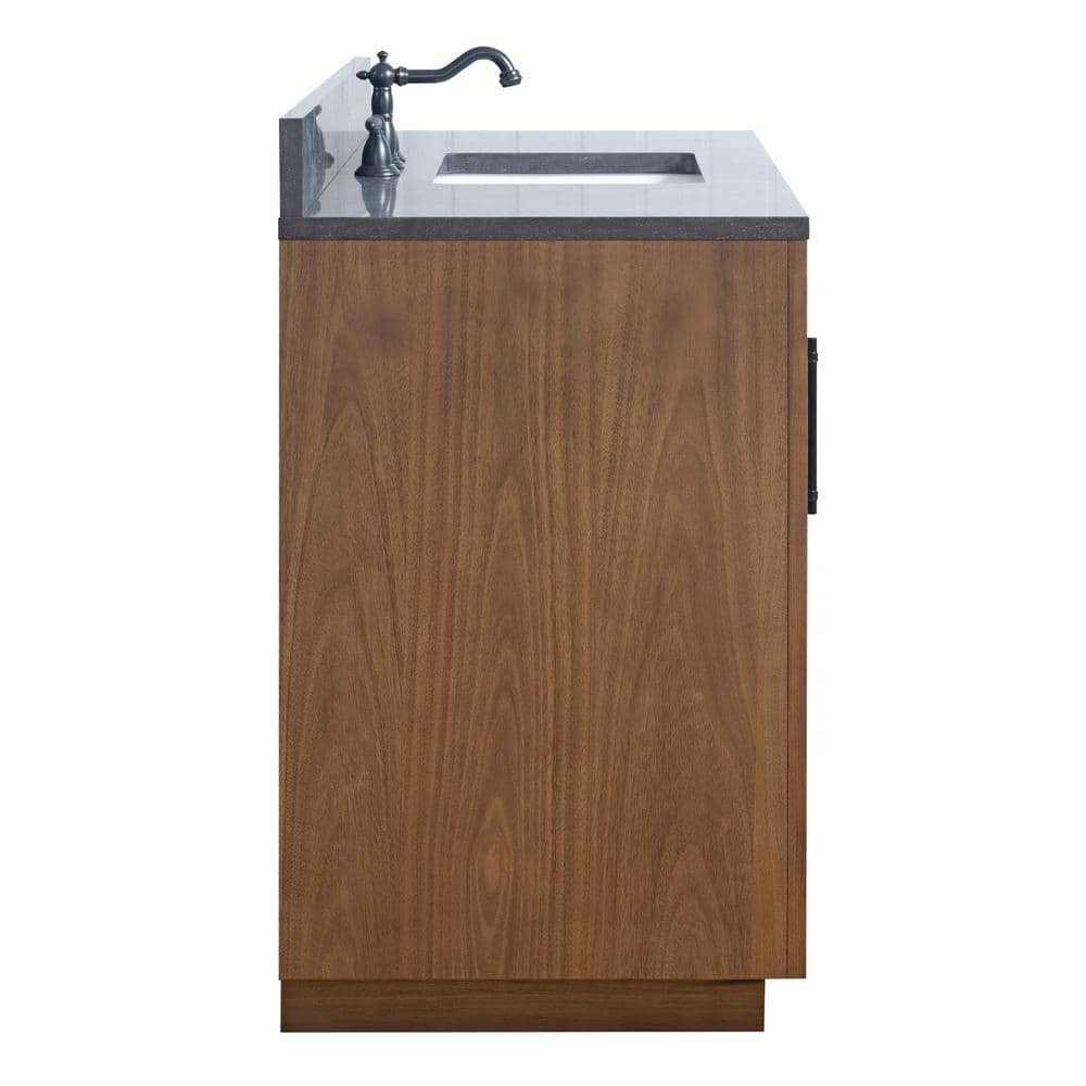 Vanity Art 48 in. W x 21.5 in. D x 34 in. H Single Sink Bathroom Vanity in Tan with Black Limestone Top