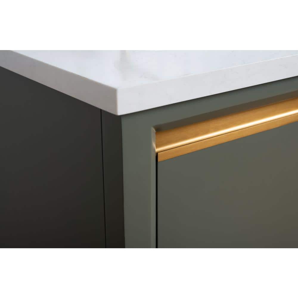Vanity Art 30 in. W x 22 in. D x 34 in. H Single Sink Bathroom Vanity in Vintage Green with Engineered Marble Top