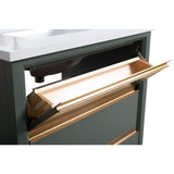 Vanity Art 30 in. W x 22 in. D x 34 in. H Single Sink Bathroom Vanity in Vintage Green with Engineered Marble Top