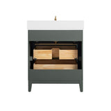 Vanity Art 30 in. W x 22 in. D x 34 in. H Single Sink Bathroom Vanity in Vintage Green with Engineered Marble Top