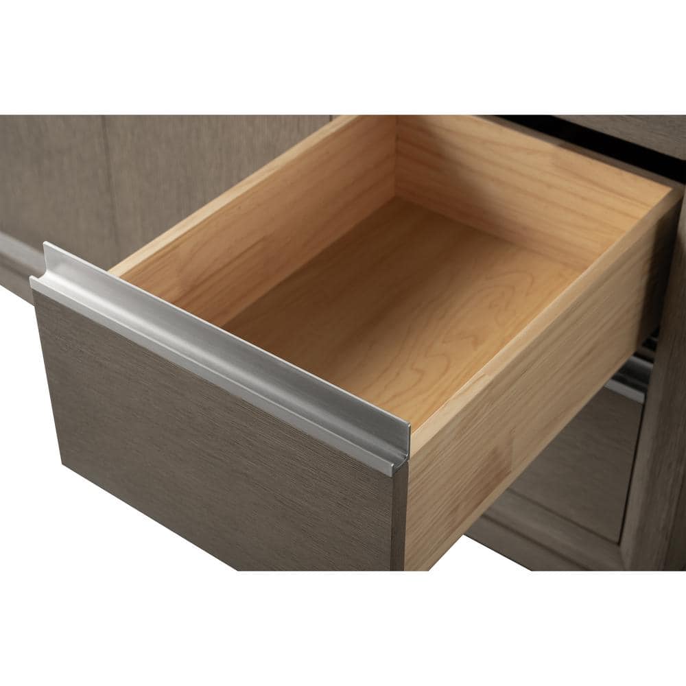 Vanity Art 42 in. W x 22 in. D x 34 in. H Single Sink Bathroom Vanity in Driftwood Gray with Engineered Marble Top