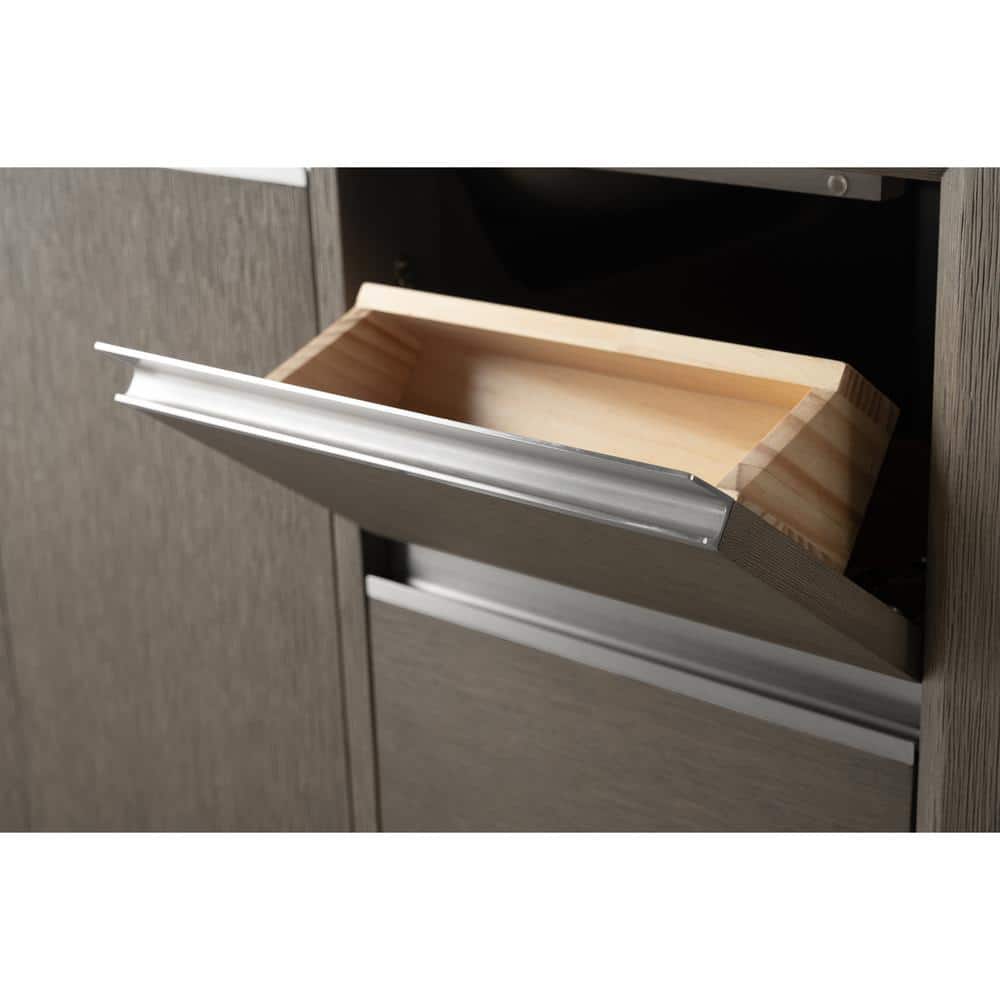 Vanity Art 42 in. W x 22 in. D x 34 in. H Single Sink Bathroom Vanity in Driftwood Gray with Engineered Marble Top