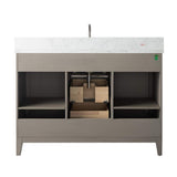 Vanity Art 48 in. W x 22 in. D x 34 in. H Single Sink Bathroom Vanity in Driftwood Gray with Engineered Marble Top