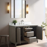Vanity Art 48 in. W x 22 in. D x 34 in. H Single Sink Bathroom Vanity in Driftwood Gray with Engineered Marble Top