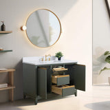 Vanity Art 48 in. W x 22 in. D x 34 in. H Single Sink Bathroom Vanity in Vintage Green with Engineered Marble Top