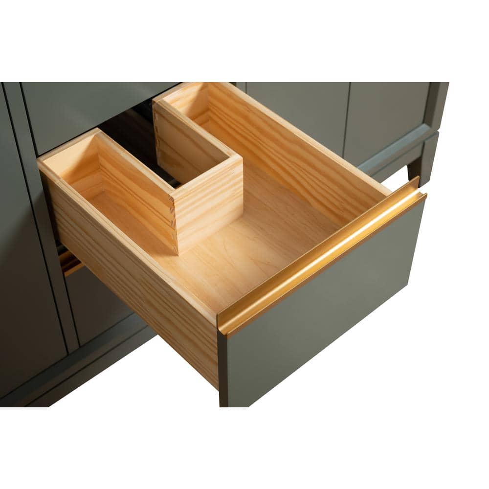 Vanity Art 48 in. W x 22 in. D x 34 in. H Single Sink Bathroom Vanity in Vintage Green with Engineered Marble Top