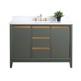 Vanity Art 48 in. W x 22 in. D x 34 in. H Single Sink Bathroom Vanity in Vintage Green with Engineered Marble Top