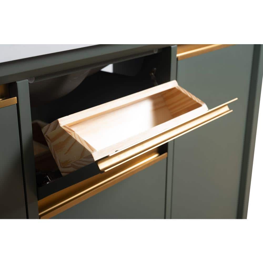 Vanity Art 48 in. W x 22 in. D x 34 in. H Single Sink Bathroom Vanity in Vintage Green with Engineered Marble Top