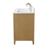 Vanity Art 54 in. W x 22 in. D x 34 in. H Double Sink Bathroom Vanity in Natural Oak with Engineered Marble Top