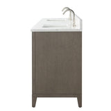 Vanity Art 72 in. W x 22 in. D x 34 in. H Double Sink Bathroom Vanity in Driftwood Gray with Engineered Marble Top