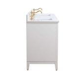 Vanity Art 72 in. W x 22 in. D x 34 in. H Double Sink Bathroom Vanity in White with Engineered Marble Top