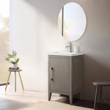 Vanity Art 20 in. W x 15.8 in D x 34 in. H Single Sink Bathroom Vanity Cabinet in Driftwood Gray with Ceramic Top
