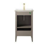 Vanity Art 20 in. W x 15.8 in. D x 34 in. H Single-Sink Bathroom Vanity Cabinet in Driftwood Gray with White Ceramic Top