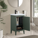 Vanity Art 20 in. W x 15.8 in. D x 34 in. H Single Sink Bathroom Vanity Cabinet in Vintage Green with Ceramic Top