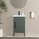 Vanity Art 20 in. W x 15.8 in. D x 34 in. H Single Sink Bathroom Vanity Cabinet in Vintage Green with Ceramic Top
