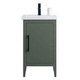Vanity Art 20 in. W x 15.8 in. D x 34 in. H Single Sink Bathroom Vanity Cabinet in Vintage Green with Ceramic Top