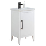 Vanity Art 20 in. W x 15.8 in. D x 34 in. H Single Sink Bathroom Vanity Cabinet in White with Ceramic Top
