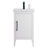 Vanity Art 20 in. W x 15.8 in. D x 34 in. H Single Sink Bathroom Vanity Cabinet in White with Ceramic Top