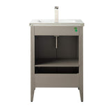 Vanity Art 24 in. W x 18.5 in D x 34 in. H Single Sink Bathroom Vanity Cabinet in Driftwood Gray with Ceramic Top
