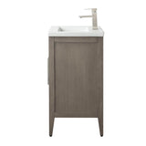 Vanity Art 24 in. W x 18.5 in D x 34 in. H Single Sink Bathroom Vanity Cabinet in Driftwood Gray with Ceramic Top
