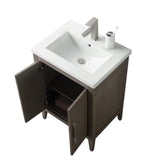 Vanity Art 24 in. W x 18.5 in D x 34 in. H Single Sink Bathroom Vanity Cabinet in Driftwood Gray with Ceramic Top