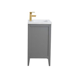 Vanity Art 24 in. W x 18.5 in D x 34 in. H Single Sink Bathroom Vanity Cabinet in Cashmere Gray with Ceramic Top