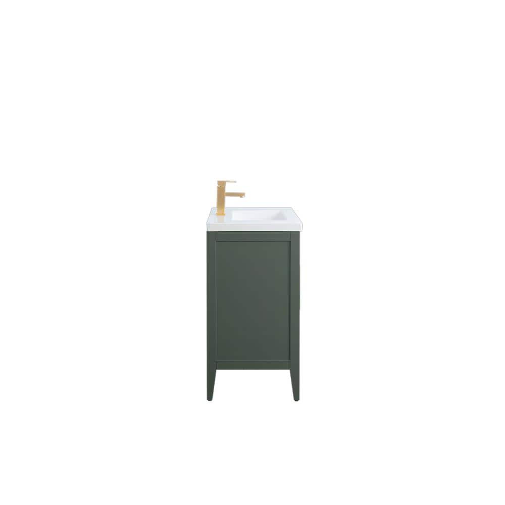 Vanity Art 24 in. W x 18.5 in D x 34 in. H Single Sink Bathroom Vanity Cabinet in Vintage Green with Ceramic Top