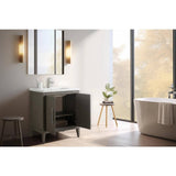 Vanity Art 30 in. W x 18.5 in D x 34 in. H Single Sink Bathroom Vanity Cabinet in Driftwood Gray with Ceramic Top