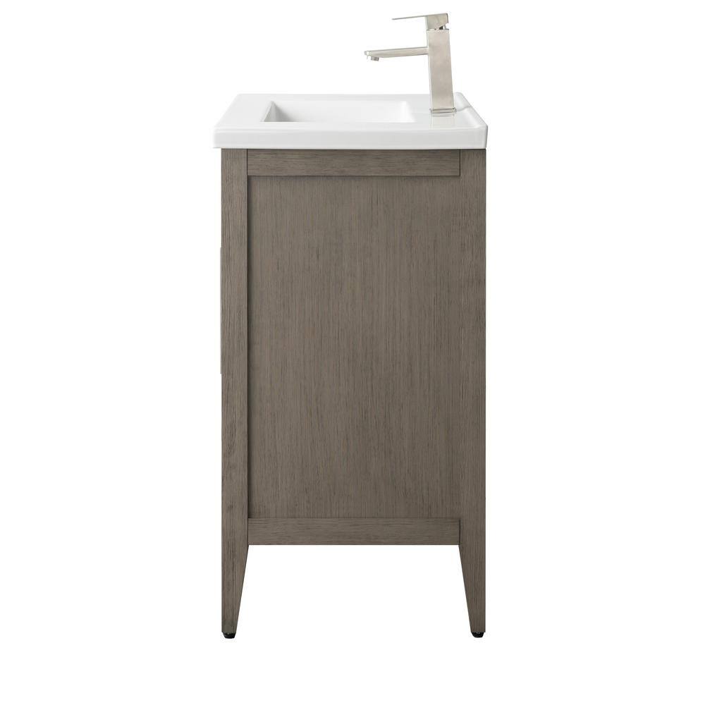Vanity Art 30 in. W x 18.5 in D x 34 in. H Single Sink Bathroom Vanity Cabinet in Driftwood Gray with Ceramic Top