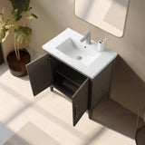 Vanity Art 30 in. W x 18.5 in D x 34 in. H Single Sink Bathroom Vanity Cabinet in Driftwood Gray with Ceramic Top