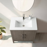Vanity Art 30 in. W x 18.5 in D x 34 in. H Single Sink Bathroom Vanity Cabinet in Driftwood Gray with Ceramic Top