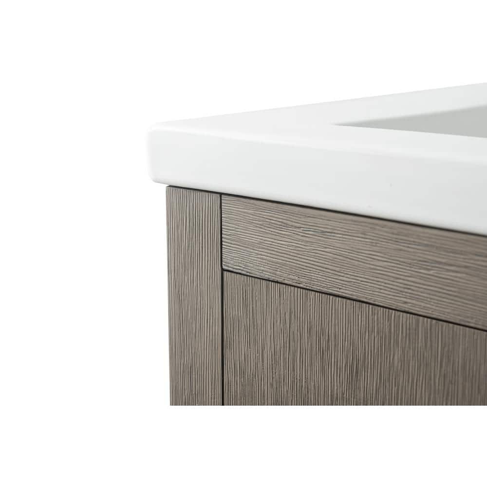 Vanity Art 30 in. W x 18.5 in D x 34 in. H Single-Sink Bathroom Vanity Cabinet in Driftwood Gray with Ceramic Top in White