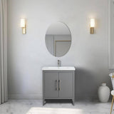 Vanity Art 30 in. W x 18.5 in D x 34 in. H Single Sink Bathroom Vanity Cabinet in Cashmere Gray with Ceramic Top