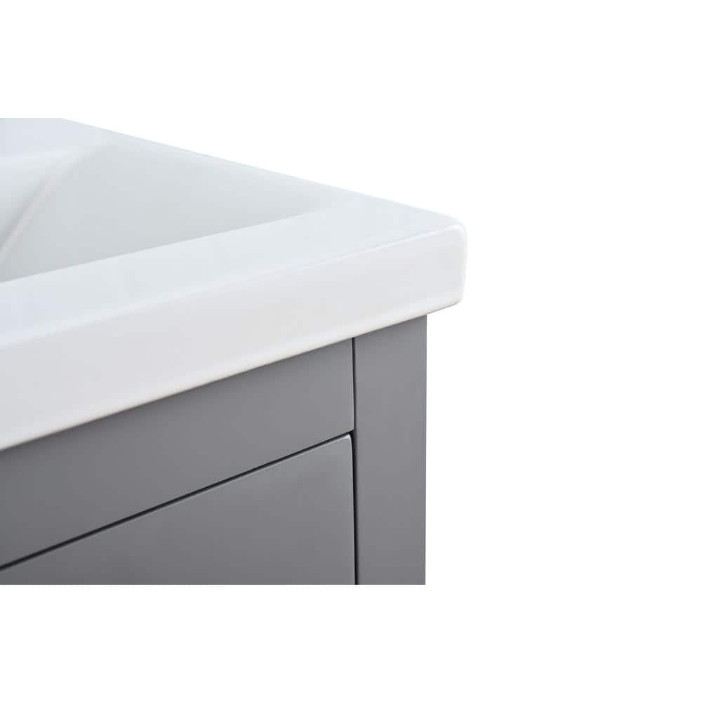 Vanity Art 30 in. W x 18.5 in D x 34 in. H Single Sink Bathroom Vanity Cabinet in Cashmere Gray with Ceramic Top