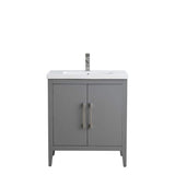 Vanity Art 30 in. W x 18.5 in D x 34 in. H Single Sink Bathroom Vanity Cabinet in Cashmere Gray with Ceramic Top