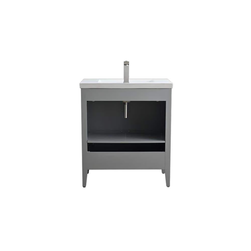 Vanity Art 30 in. W x 18.5 in D x 34 in. H Single Sink Bathroom Vanity Cabinet in Cashmere Gray with Ceramic Top