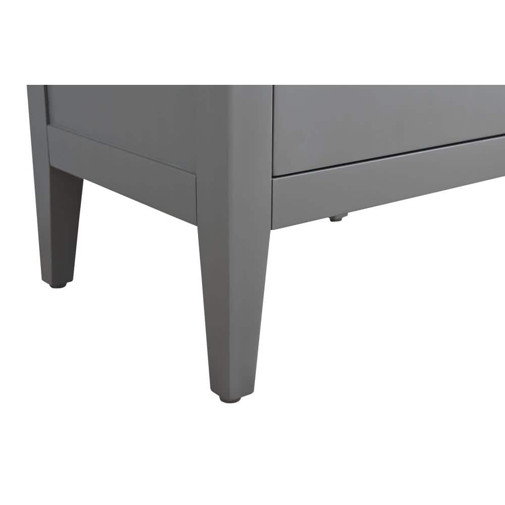 Vanity Art 36 in. W x 22 in. D x 34 in. H Single Sink Bathroom Vanity Cabinet in Cashmere Gray with Engineered Marble Top in White