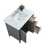 Vanity Art 36 in. W x 22 in. D x 34 in. H Single Sink Bathroom Vanity Cabinet in Cashmere Gray with Engineered Marble Top in White
